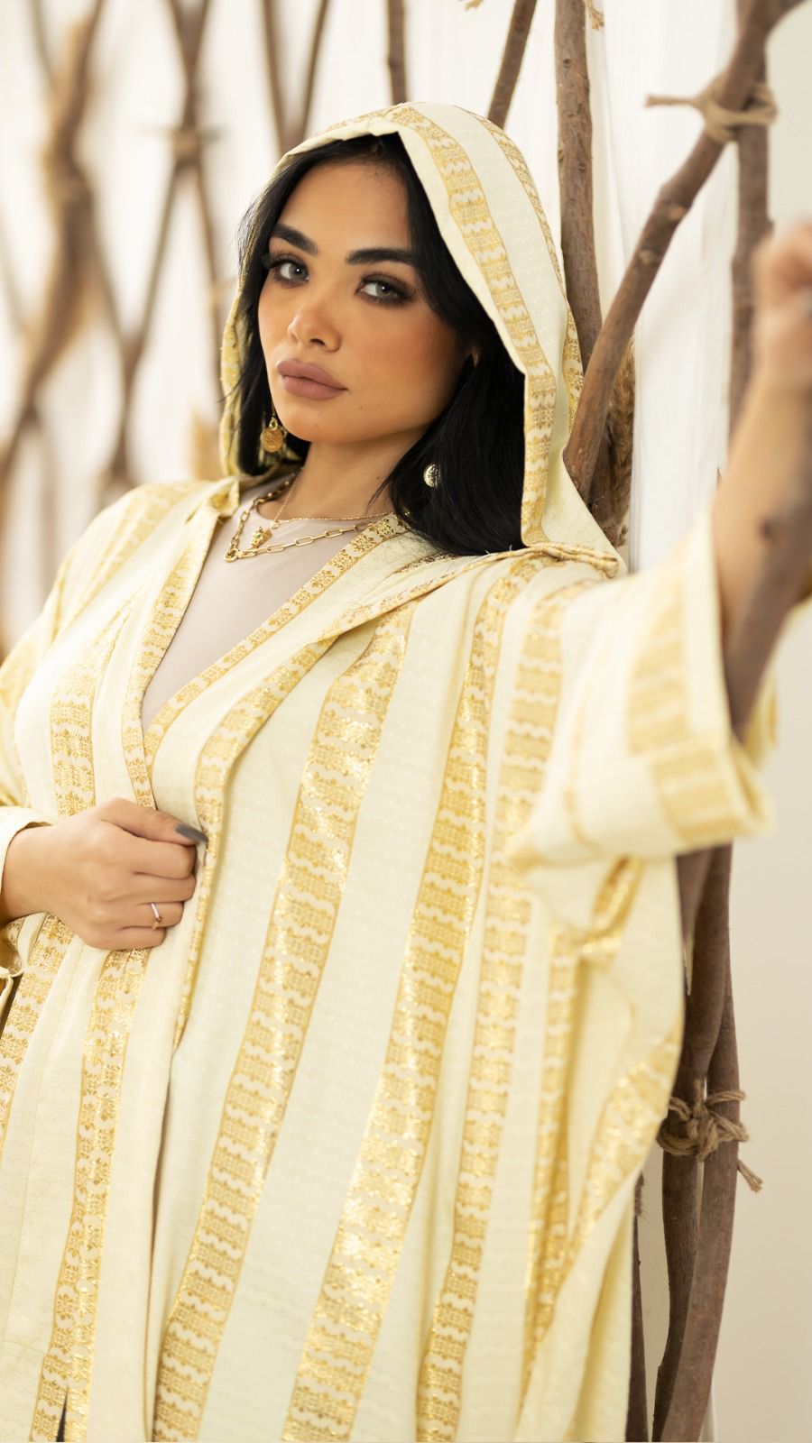 Kaftan yellow and gold